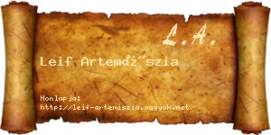 Leif Artemíszia névjegykártya